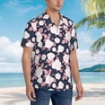 thumbnail image 3 of JUNZAN Leaves Flower Pattern Hawaiian Shirt for Men,Summer Beach Casual Short Sleeve Button Down Shirts-3X-Large, 3 of 5