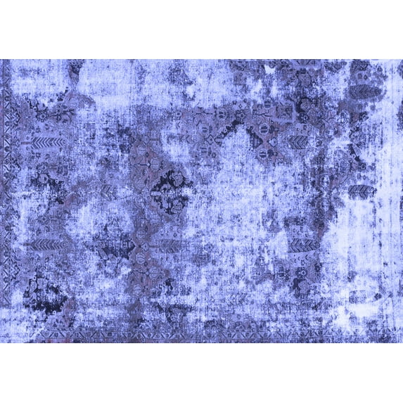 Ahgly Company Indoor Rectangle Abstract Blue Modern Area Rugs, 7' x 9'