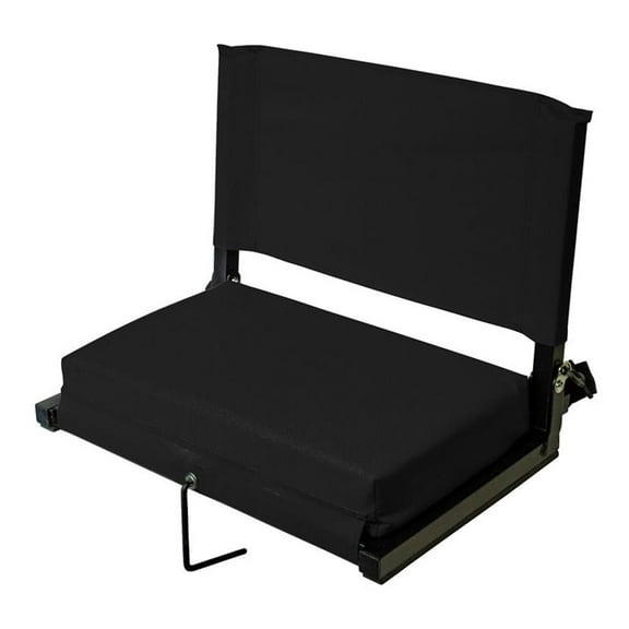 Afuera Living 16" Transitional Metal X-Large Stadium Chairs in Black