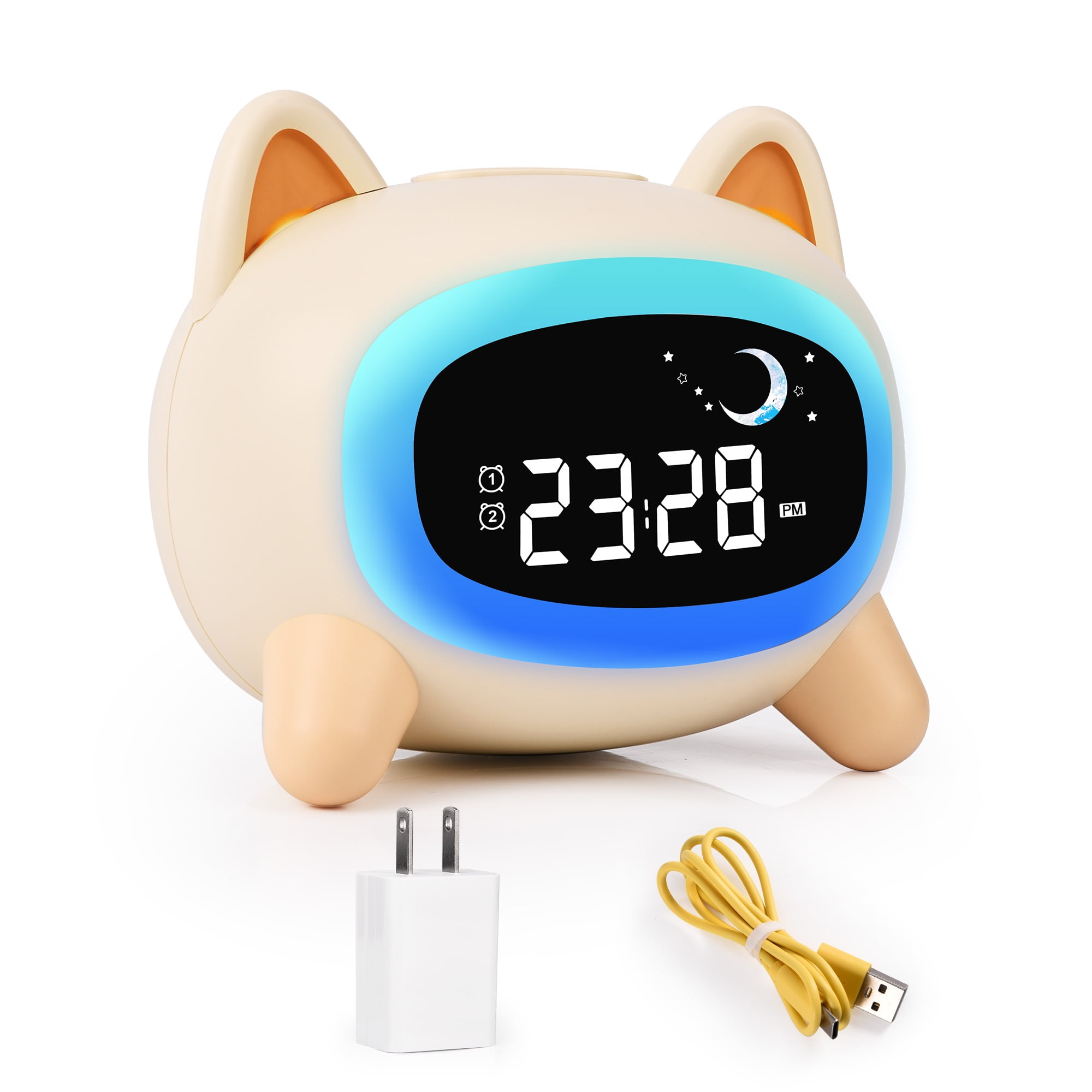 Sun & Moon Rise Children's Sleep Trainer Clock,Digital Alarm Clock w