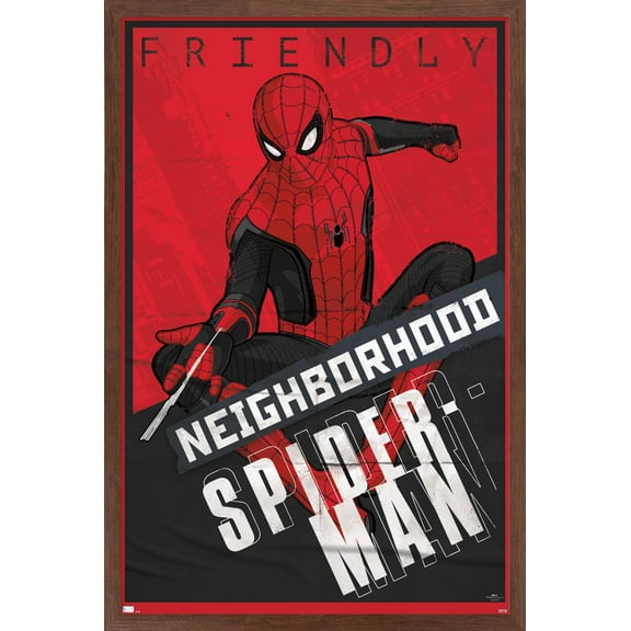 Marvel Spider-Man: No Way Home - Friendly Wall Poster, 14.725" x 22.375" Framed