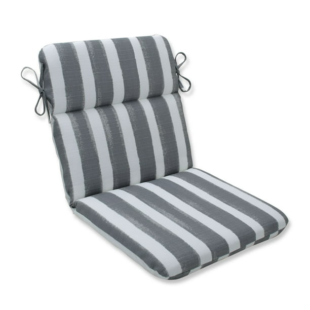 40.5" Gray and White Striped UV Resistant Outdoor Patio