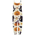 thumbnail image 5 of Gunia Halloween Toddler Girl Outfit Flannel Pumpkin Kids Suspender Romper Loose Harem Style Jumpsuit Festive Party Outfits White 4-5 Years, 5 of 5