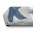 thumbnail image 3 of Letter K Soft Flannel Fleece Blanket, Alphabet Font Denim Style Blue Jean Texture Capitalized Character K Illustration, Cozy Plush for Indoor and Outdoor Use, 50" x 60", Blue Yellow, by Ambesonne, 3 of 6
