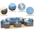 thumbnail image 5 of Superjoe 6 Pcs Outdoor Furniture Set Wicker Patio Sectional Sofa with Coffee Table,Blue Cushion, 5 of 7