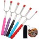 thumbnail image 1 of Piezas telescópicas, tenedor para parrilla, tenedor para barbacoa, tenedor para malvaviscos, palos para asar de acero inoxidable para acampar, fogata, chimenea y parrilla para salchichas TUNC Sencillez, 1 of 1