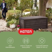 Keter Eastwood 150 Gallon Durable Resin Outdoor Deck Box Storage Organization, Brown