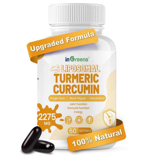 Suplemento de cúrcuma Green's 2275 mg con 95% de curcumina 60 cápsulas blandas