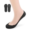 thumbnail image 3 of Gustave 6 Pairs Women No Show Socks Ultra Low Cut Liner Socks Non Slip Hidden Invisible Socks Thin Ice Silk Footies Socks for Flats Loafer Boat - Black, 3 of 10