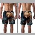 thumbnail image 3 of luoweisi Men's Beach Shorts Quick Dry Swim Trunks with Mesh Lining Bear M, 3 of 5