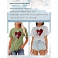 thumbnail image 4 of Anbech Heart Printed T-Shirt for Women Casual Graphic Junior Girls Short Sleeve Tee Tops with Crew Neck, 4 of 10