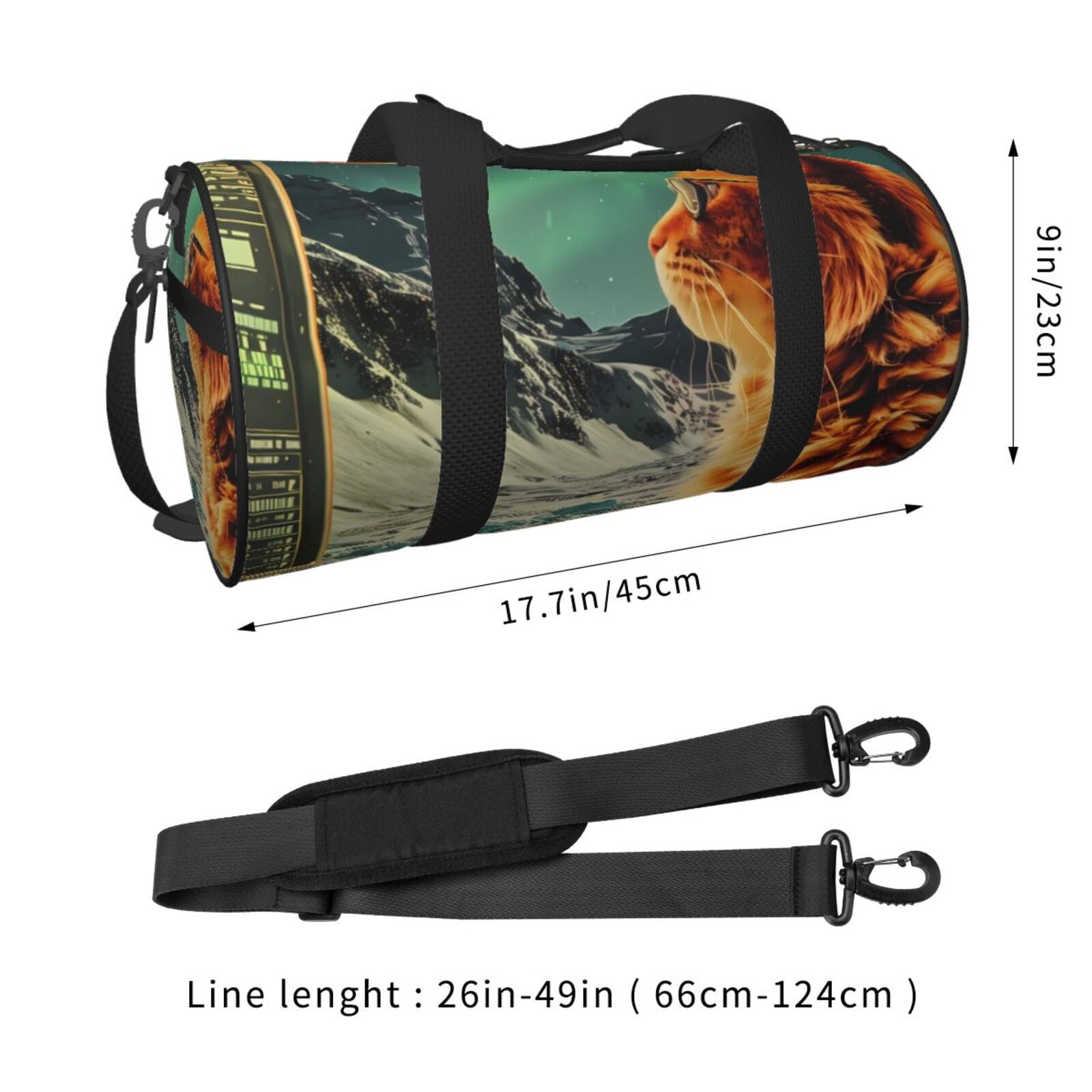 Vsdgher Space Adventurer Cat 45L Foldable Duffel Bag, Sports Gym Bag,Overnight Bag, Portable Weekender Bag for Airplanes