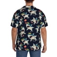 thumbnail image 3 of KLL Cartoon Sharks Print Men's Shirt Short Sleeve Button Down Summer Cuba Beach Shirts- Large, 3 of 5