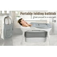 thumbnail image 4 of 44.5" Portable Folding Bathtub, Small Foldable Tub with Thermal Cover & Massage Roller, Large Collapsible Tub, Freestanding Surround Collapsible Tub, Heightened Foldable Bathtub, 4 of 9