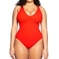 thumbnail image 5 of TEVEQ Women's Solid Color V Neck Without Chest Pad Vest Camisole Halter Tether P Plus Size Swimsuit for Women Tummy Control Plus Size Bathing Suit for Women One Piece Swimsuit Women Modest 2025 New, 5 of 5