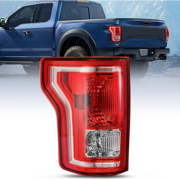 Nilight Taillight Assembly Compatible with 2015 2016 2017 Ford F150 F-150 Pickup Truck Taillight Rear Lamp Replacement OE Style Red Housing with Bulbs and Harness Driver Side