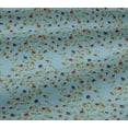 thumbnail image 5 of oneOone Viscose Jersey Sky Blue Fabric Flower & Leaves Watercolor Sewing Material Print Fabric By The Yard 60 Inch Wide, 5 of 5