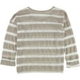 thumbnail image 2 of Treasure & Bond Womens Lightweight Stripe Pullover Sweater, Brown, Medium, 2 of 2