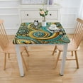 thumbnail image 3 of Tablecloth Rectangle Teal Green Flower Pattern Table Cloth Outdoor Waterproof Tablecloths for Party Picnic Indoor Table Cover for Dining/Kitchen Home Decoration, 3 of 7
