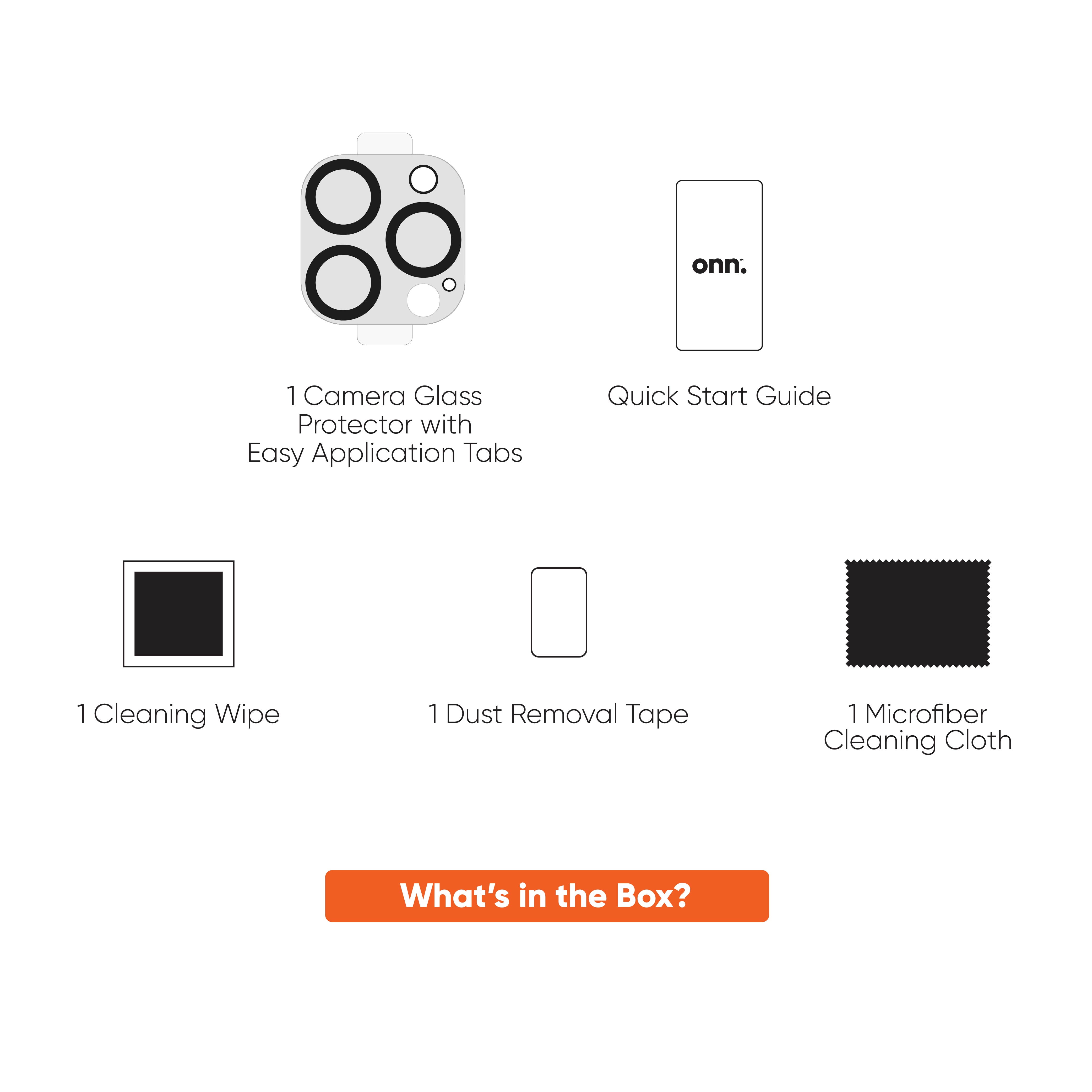 onn. Camera Glass Protector for iPhone 16 Pro / iPhone 16 Pro Max