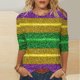 thumbnail image 1 of TaTaai Fashion Women's Mardi Gras 3/4 Sleeve Blouse, Printed Round Neck Casual T-shirt, Durable Fabric for All Season Daily Work Home Wear Gift, 1 of 6