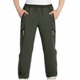 thumbnail image 5 of ATOGUTA Kids Ski Pants Warm Fleece Windproof Water Proof Outdoor Hiking Ski Pants Size 6-17, Army Green, 5 of 6