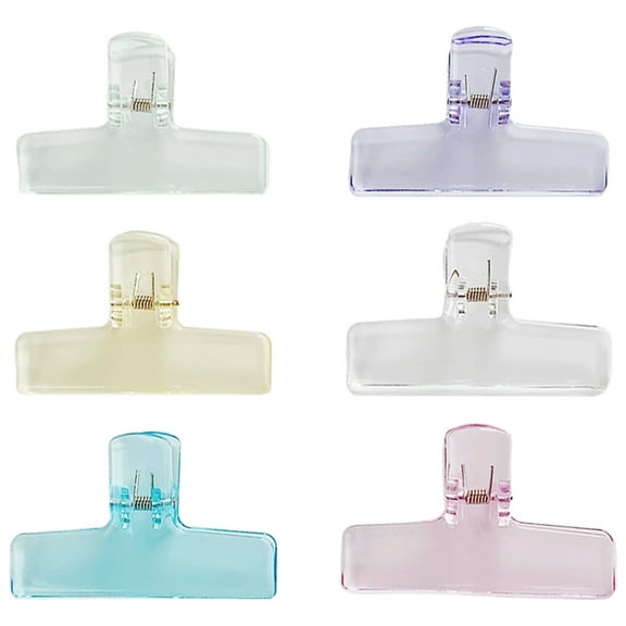 MRLESS 6pcs Clear Plastic Binder Clips for Home Office