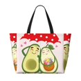 thumbnail image 2 of Xecao Avocado Lovers Wearing Umbrella for versatile beach bag for women includes zipper pockets and waterproof material, ideal for vacations and adventures., 2 of 7