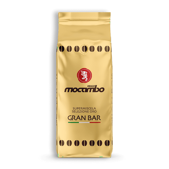 Caffé Gran Bar, Whole Bean Coffee, Medium Roasted, 2.2 Pound (Pack of 1), 20% Arabica 80% Robusta, Premium Italian Coffee