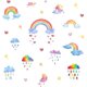 thumbnail image 1 of 2 pegatinas de pared de arcoíris con diseño de nubes y dibujos del clima, pegatinas de pared de acuarela, estrellas, lunas, corazones y lluvias, vinilos para decorar habitaciones de niñas., 1 of 8