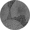 thumbnail image 1 of Ahgly Company Machine Washable Indoor Round Transitional Charcoal Black Area Rugs, 6' Round, 1 of 7