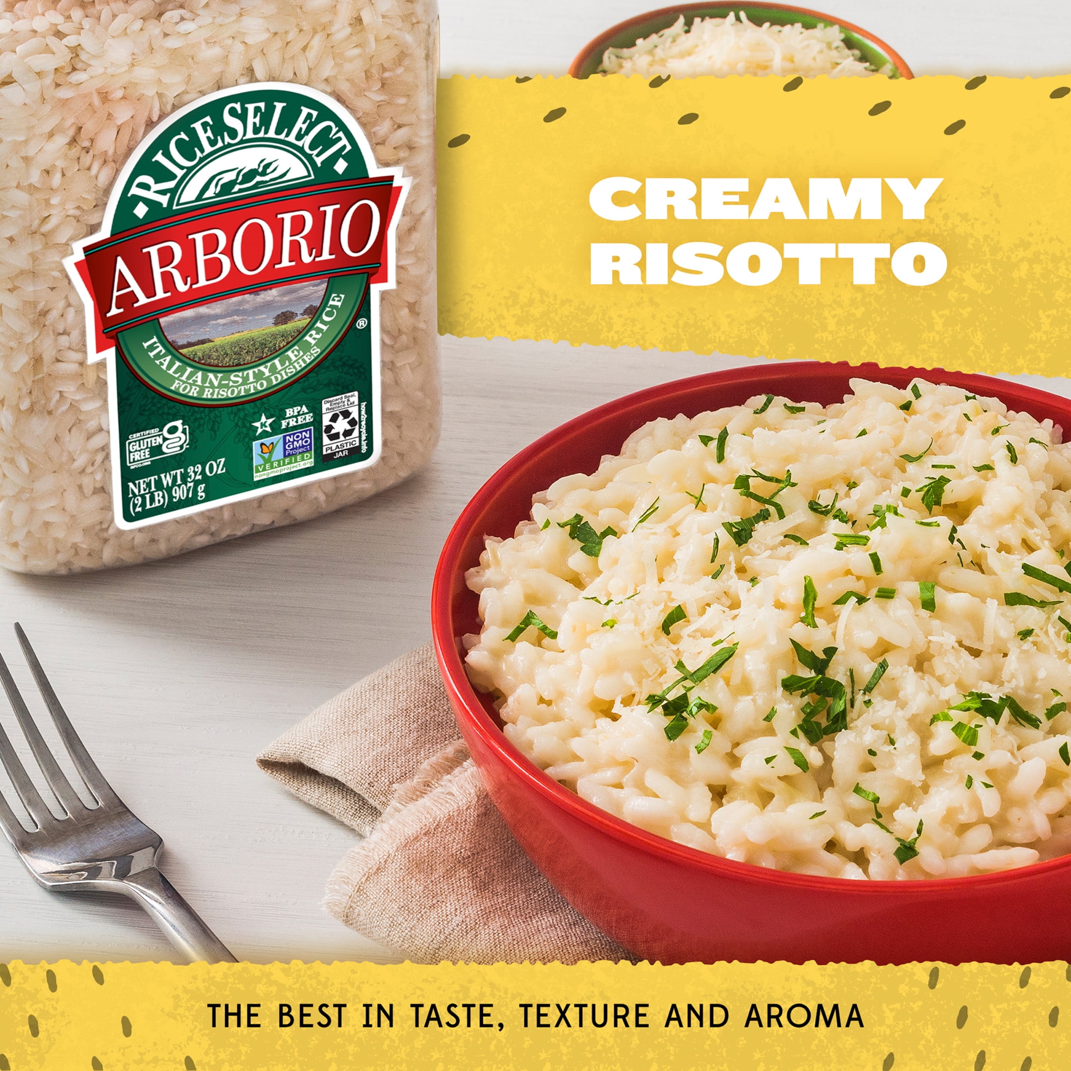 rice 2点 RiceSelect Arborio Rice for Risotto 2 lb Jar Italian-Style Medium
