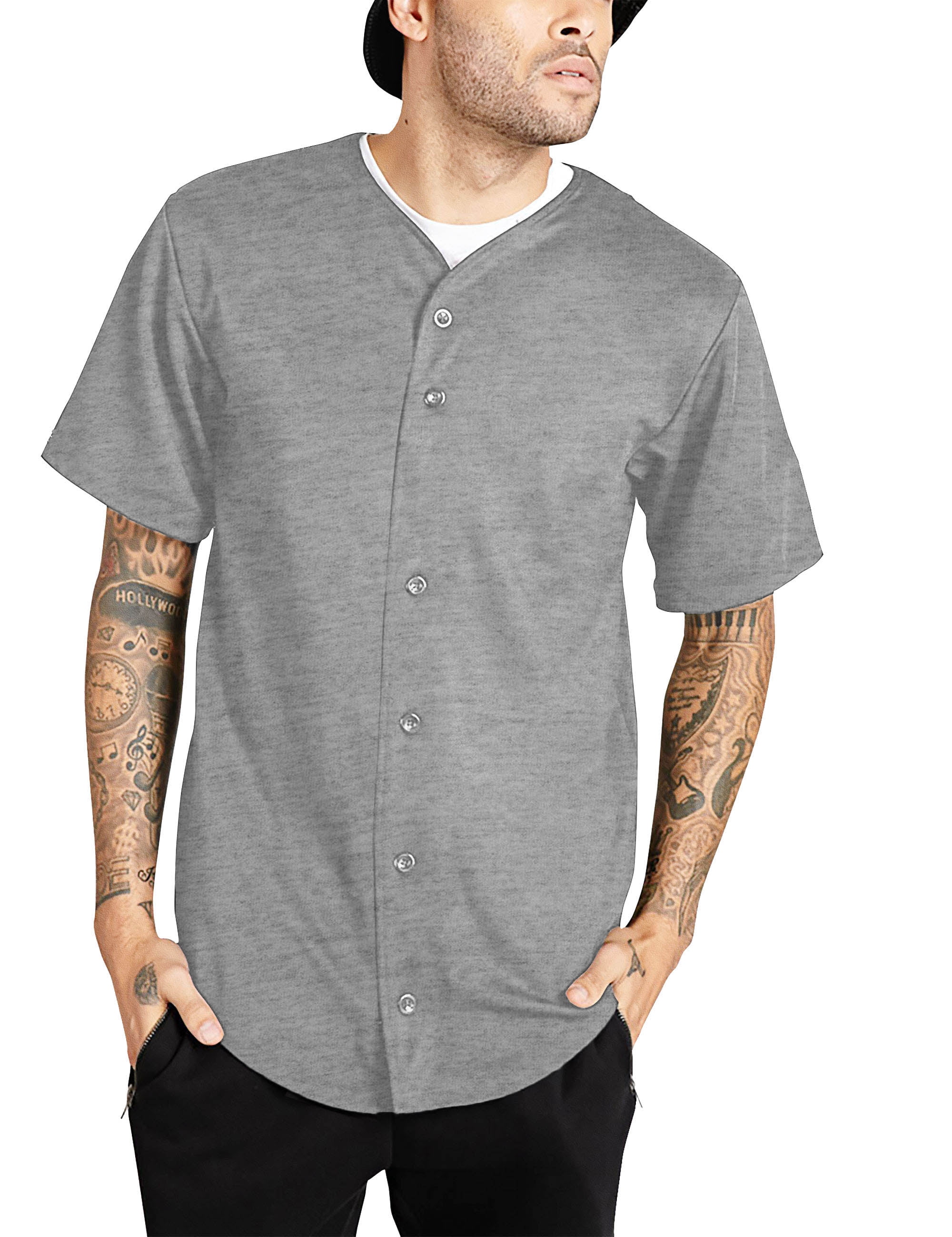 HETHCODE Mens Lightweight Short Sleeve Pocket Baseball Jerseys Active Tee Shirt 