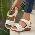 thumbnail image 4 of Dakaela Wedge Sandals for Women Comfortable Orthopedic Summer Dressy Platform Casual Walking Dress Shoes with Ankle Strap White Size 8, 4 of 9