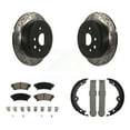thumbnail image 1 of Transit Auto Rear Disc Drilled & Slotted Rotors Ceramic Pads and Parking Brake Shoes Kit for Car Lexus IS250 KDC-101317, 1 of 11