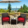 thumbnail image 4 of Costway 5PCS Patio Rattan Wicker Furniture Set Sofa Ottoman W/ Cushions Red, 4 of 9