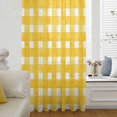 thumbnail image 6 of Yellow Plaid Sheer Curtains 84 Inches Long, Watercolor Grid Checker Gingham Farmhouse Light Filering Curtains, Breathable Simi Curtain Privacy Drapes for Living Room Bedroom Window Treatment, 6 of 9