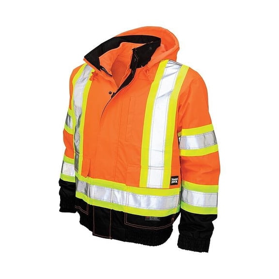 Tough Duck Bomber Jacket, Hi-Viz, Insul.,Orange, L S41311