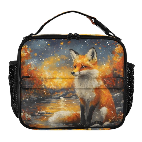 ALAZA Magic Fox Lunch Box Insulated Lunch Bag Cooler Tote with Shoulder Strap