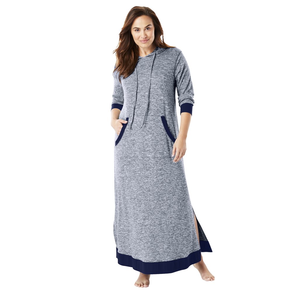 Dreams & Co. Dreams & Co. Women's Plus Size Marled Hoodie Sleep