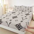 thumbnail image 3 of jejeloiu Bohemian Bull Skull Twin Sheet Set (3-Piece) Aztec Geometric Ultra Soft Decor For Men Women, 3 of 7
