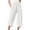 White, variant on Lindreshi Cotton Womens Capris with Pockets Womens Elastic Waist Buttons Color Thin Stretch Skinny Pants Trousers