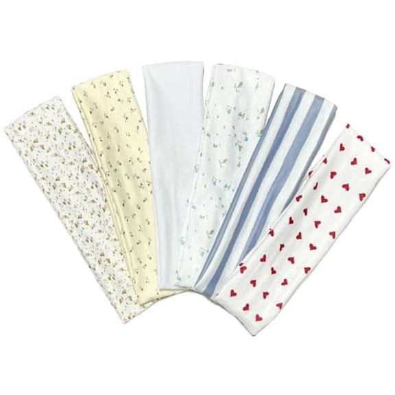 Fashion Women's Headbands for Short Hair Non Slip Elastic Floral Hairbands, Soft Fabric 2 Inches Thick Stripe Head Bands for Girls, Valentine's Day Heart Headbands
