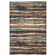 thumbnail image 4 of HR HANDCRAFT RUGS HR Stripped Design Rugs Blue Burgundy Multi Color Abstract Livingroom & Dining Room Chick Area Rug Non-Shedding Carpet 8' x 10', 4 of 5
