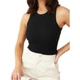 thumbnail image 4 of Liacowi Women Knitted Ribbed Tank Tops Solid Color Basic Summer Tops Sleeveless Vest Clothes for Streetwear, 4 of 9