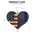 thumbnail image 3 of Heart Shaped Leather Earrings America Thin Blue Line Flag Leather Earrings Jewelry Gifts For Women, 3 of 6