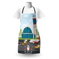 thumbnail image 3 of Airport Apron, Cartoon Design Infographic with Airfield Elements Aerodrome Tower Planes and Cars, Unisex Kitchen Bib with Adjustable Neck for Cooking Gardening, Adult Size, Multicolor, by Ambesonne, 3 of 4