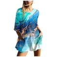thumbnail image 3 of YDLCAFD Women Gradient Print Short Sleeve Jumpsuit Short Loose Backless Jumpsuits Rompers L, 3 of 7