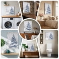 thumbnail image 6 of Ships Next Day Canvas Wall Art 8"x8", Christmas Tree Wood Framed Canvas Print Painting, Blue Tree Xmas Snowflake Winter Ready to Hang Small Picture Wall Decor for Home Bathroom Nursery Kitchen, 6 of 9