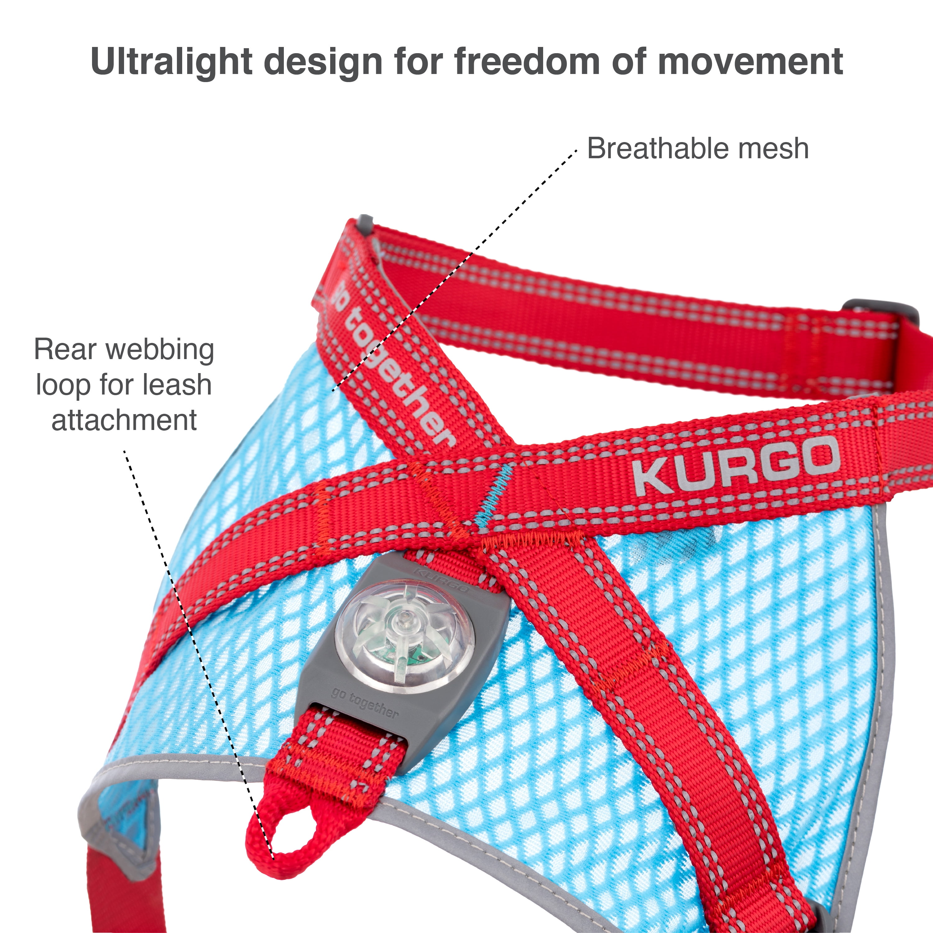 Kurgo On Trail Run-Lite Vest, S, Dog Running Harness for Active Dogs, Pet Hiking Harness Durable for Adventures, Reflective